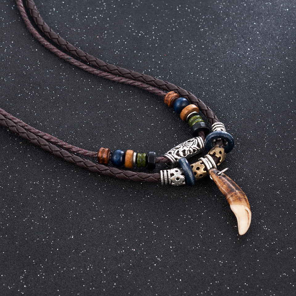 PRE-ORDER: Coffee Stained 3-Root Tooth Necklace on Copper Chain | kristen  llewellyn